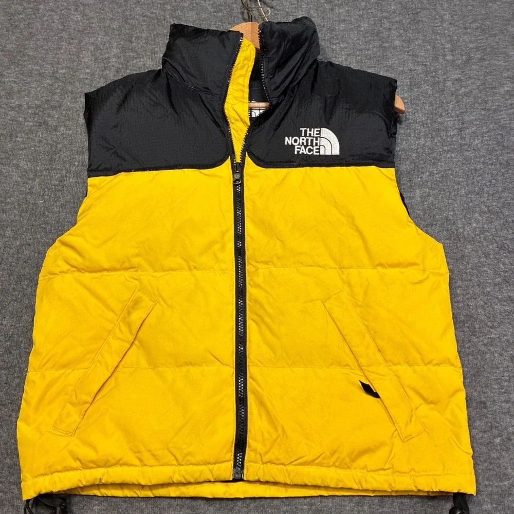 Vintage The North Face Nuptse 700 Puffer Vest Mens Small Yellow Black Gorpcore